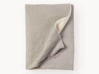 Fleece-lined throw - Crinkle - Grey Product Image